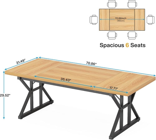 70.8-Inch Executive Desk, Large Computer Office Desk Workstation,