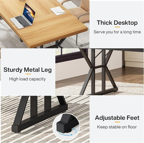 70.8-Inch Executive Desk, Large Computer Office Desk Workstation,